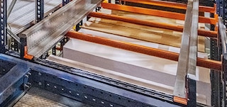 Rails enable the 3D shuttle to move along the aisles and channels