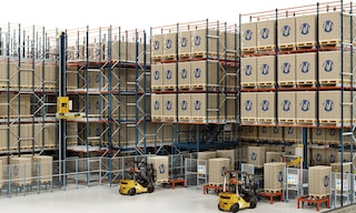 Lifts enable the multidirectional shuttles to move between storage levels