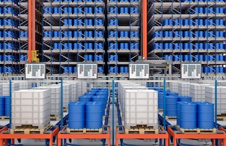 The warehouse management system (WMS) assigns each pallet a location in the racking