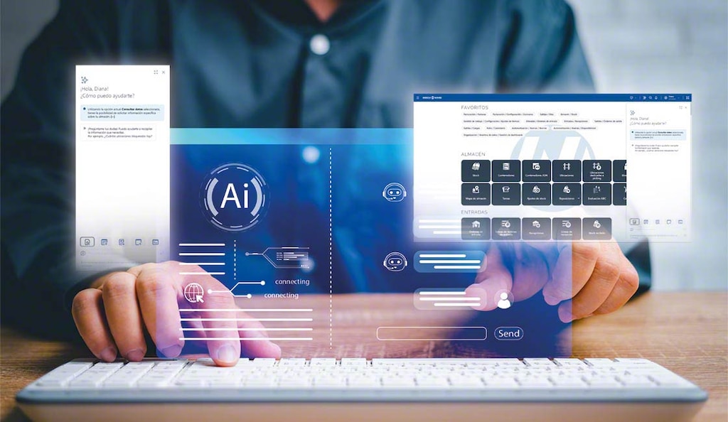 Mecalux’s Easy AI enables users to interact through a chat that interprets and answers complex queries