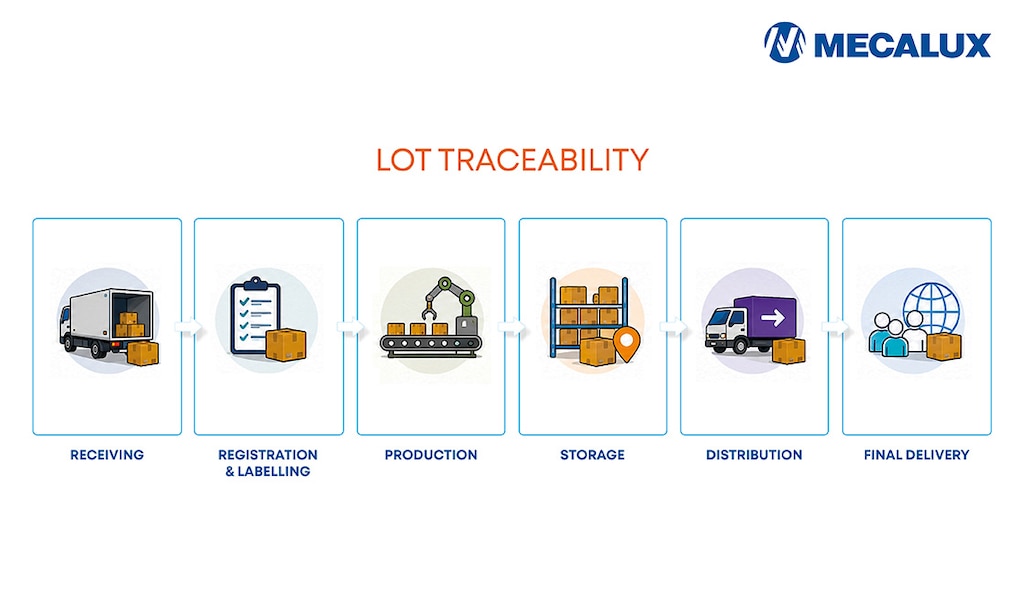 Lot traceability records each batch’s movement through production, storage and distribution