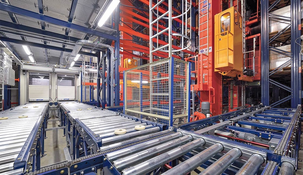 Takeda’s automated rack-supported warehouse in Poland uses an oxygen reduction system with nitrogen to maintain oxygen concentrations below 15%