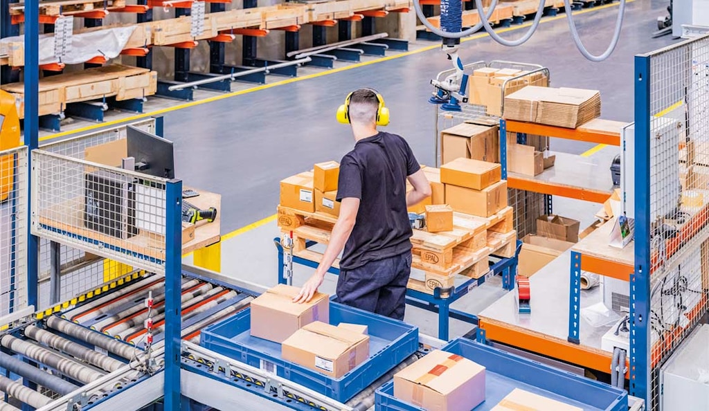A miniload AS/RS reduces operator travel and speeds up the pick and pack process