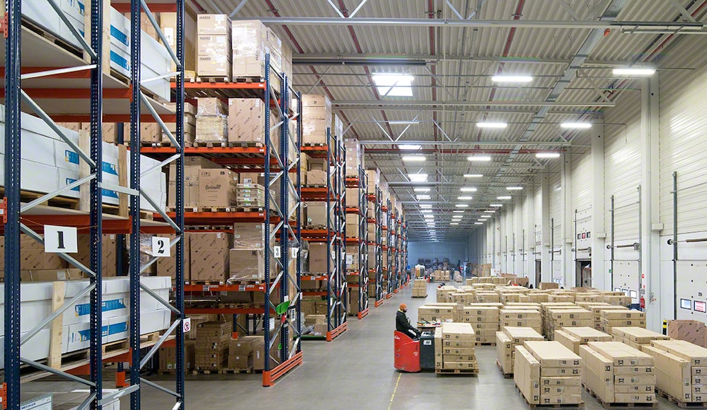In the shipping area, parcels are sent to customers or their final destination