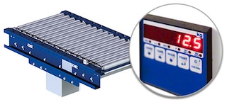 The scale monitors the weight of unit loads