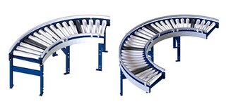 Curved accumulation conveyors enable direction changes