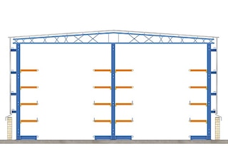 Cantilever racking can be used to build clad-rack warehouses Cantilever racking can be used to build clad-rack warehouses