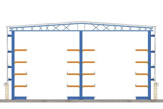 Cantilever racking can be used to build clad-rack warehouses