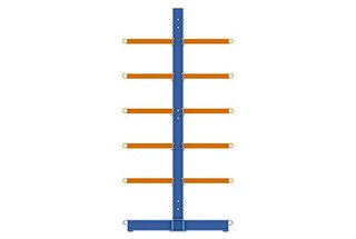 Double-sided cantilever racking doubles storage capacity compared to its single-sided counterpart