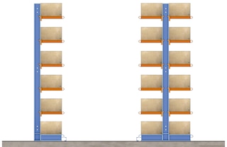 Depending on the number of sides enabled for storage, cantilever racks can be single- or double-sided