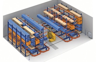 Mobile cantilever racking is a very practical solution for warehouses with space constraints