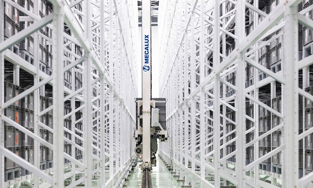 The AS/RS in Gerresheimer’s Peachtree City warehouse stands 13 m high