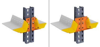 Pallet centring devices make it easier to insert the pallet into the racking system
