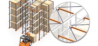 Transverse stability can be achieved by means of spine bracing installed in the lanes and top spine bracing