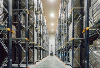 Drive-in pallet racking reduces the storage space required, a key factor in cold stores