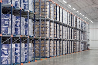 Drive-in racking is ideal for storing many pallets of the same SKU