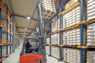 In drive-in racking, unloading is carried out by reversing the order followed during loading