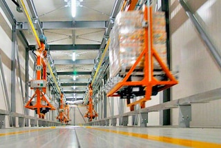 Pallet monorail systems can connect different warehouses