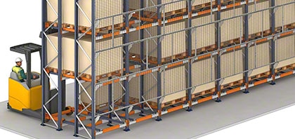 Wire mesh side protection enhances the safety of push-back racking