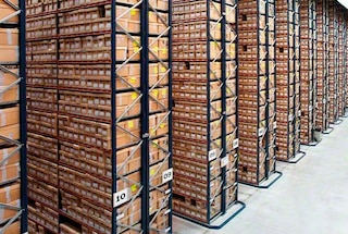 Heavy duty storage racks are often used in archives and document centres