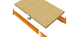 Chipboard shelves can incorporate a cross-tie to enhance their load capacity