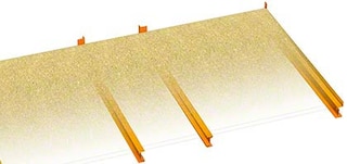 Double-deep chipboard shelving is used in very deep levels