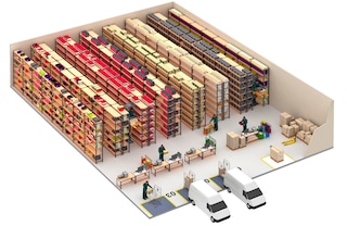 M7 heavy duty shelving racks speed up order picking and shipping