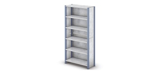 Sheet metal back panels keep products from falling or mixing with other goods in lightweight racking