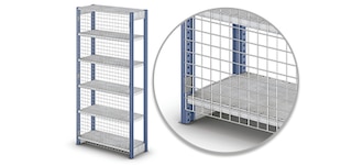 Mesh backing prevents merchandise from falling and improves ventilation in M3 light duty racks