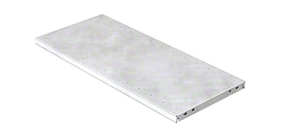 Metal shelves provide great strength to the storage levels of M3 light duty racks