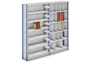 Metal back panels provide M3 light duty shelving with stability and stiffness