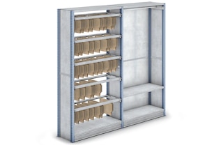 Light duty racking can house hanging files with suspension filing sets