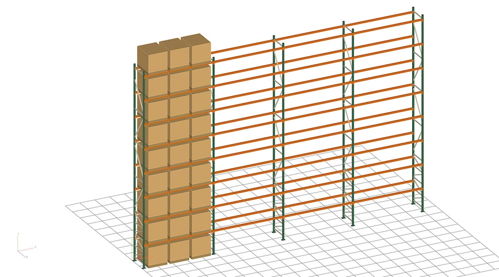 Rendering showing the racking system with the selected setup
