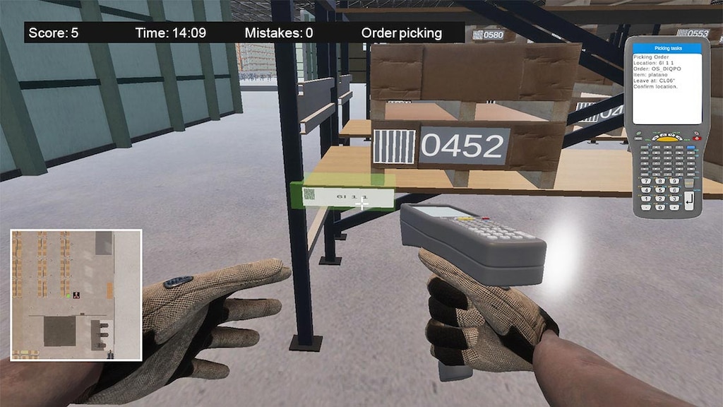 Operators learn how to pick orders in WarehouseGame Training