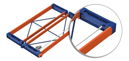 Mobile rack drive shafts increase the traction points