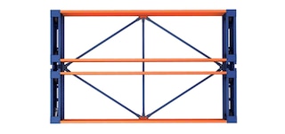 Bracing reinforces the longitudinal stiffness of the Movirack racking’s mobile bases