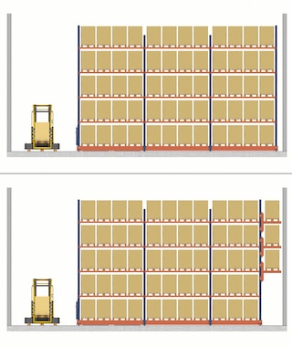 A pedestrian walkway can be set up on the end closest to the wall