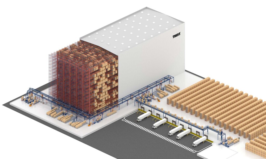 Thule’s new automated warehouse with transport solutions for sports equipment