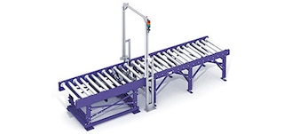 The pallet inspection station verifies that unit loads meet the required dimensions, weight and condition