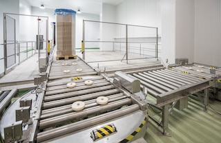 Pallet conveyor systems with a stainless-steel finish provide excellent corrosion resistance