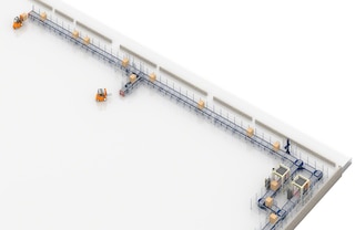 Pallet roller conveyors cover long distances