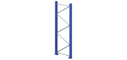 Frames are pallet flow rack components formed by uprights, cross-ties and diagonals