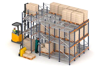 Pallet flow racks can be configured for picking from pallets
