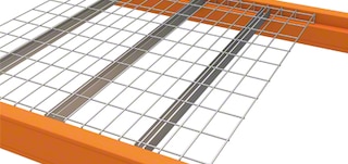Mesh shelves can be placed on selective pallet racking