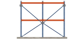 Pallet rack spine bracing