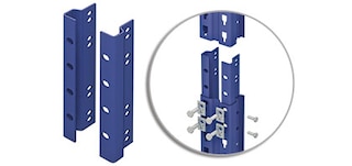 Frame splice for pallet storage racks