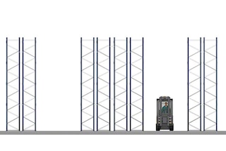 Adjustable double-deep pallet racking