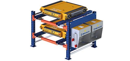 The load structure stores and charges the Pallet Shuttle cars