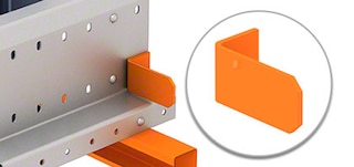 Pallet Shuttle racking rail-end stops