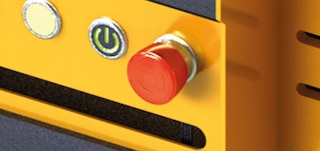 Shuttle unit emergency stop button